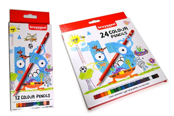 Cajas de 12 y 24 lápices color Bruynzeel infantil