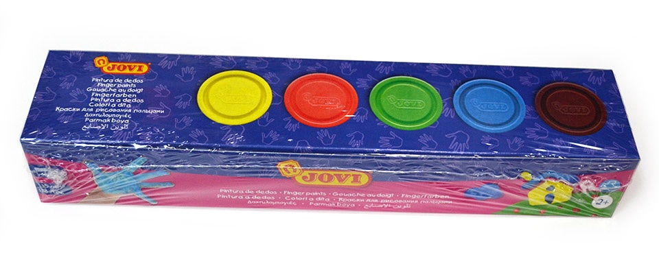 Calígrafo principal caminar Pintura de dedos Jovi, caja de 5 colores - Web del Taller Aceña-Olmedo