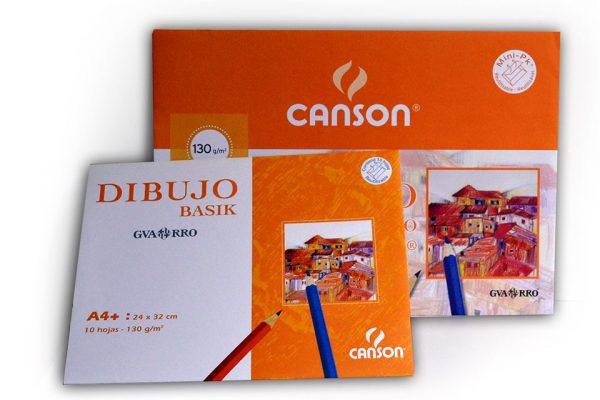 Minipack 10 hojas papel de dibujo Canson Basik