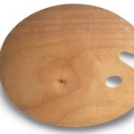 Paleta de madera redonda, 49 x 39 cm