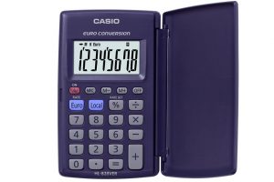 Calculadora Casio HL-820, con memoria, euroconversor y pantalla grande
