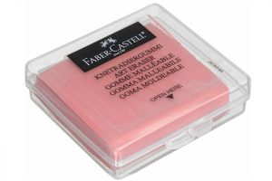 Goma blanda Faber Castell con cajita, de color rosa, azul o amarillo