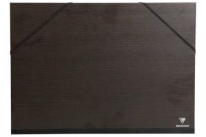 Carpeta negra con gomas de Clairefontaine, 52 x 72 cm.