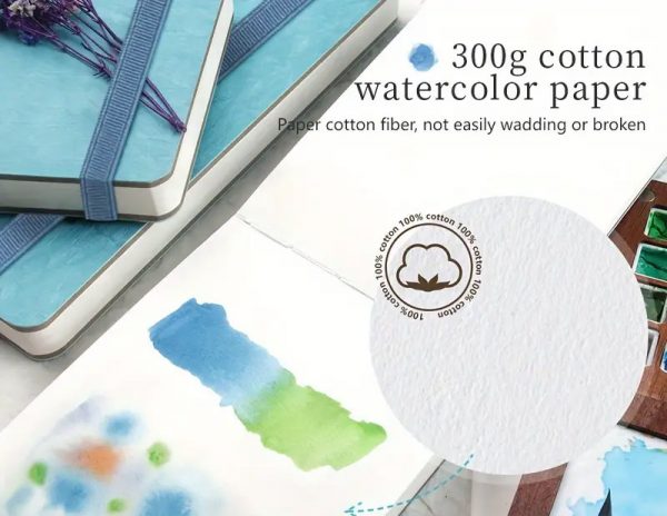 Cuaderno azul de Bocetos Acuarela marca Potentate 13x19cm