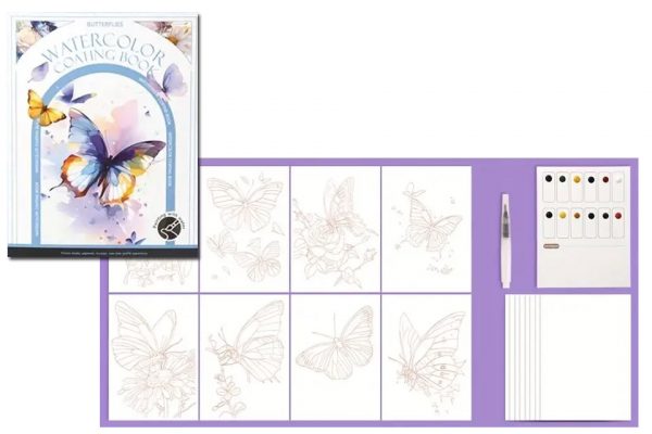 Libro para colorear con acuarela "Mariposas"