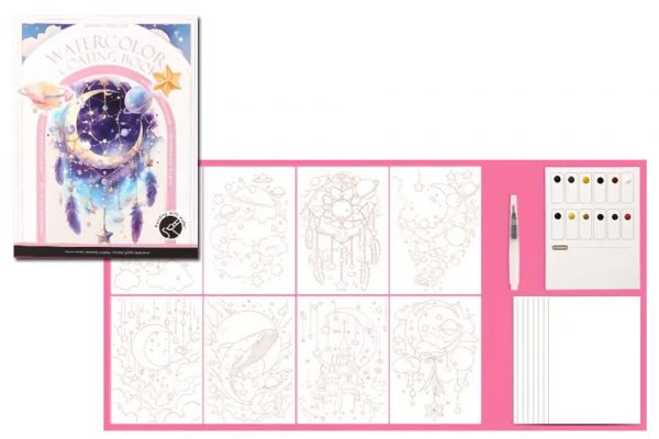 Libro para colorear con acuarela "Sueño Espacial"