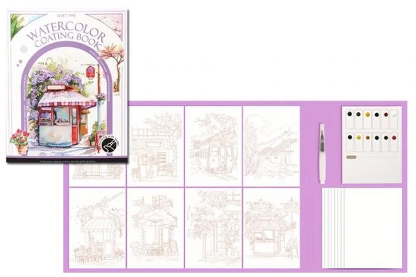 Libro para colorear con acuarela "Tiempo de Relax"