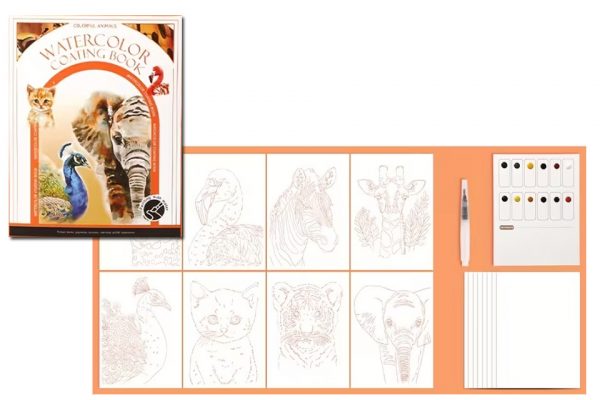 Libro para colorear con acuarela "Animales"