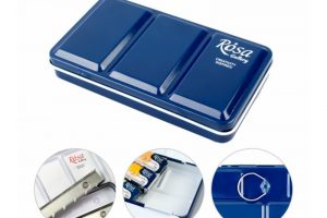 Caja vacía paleta para acuarela Rosa, color azul índigo