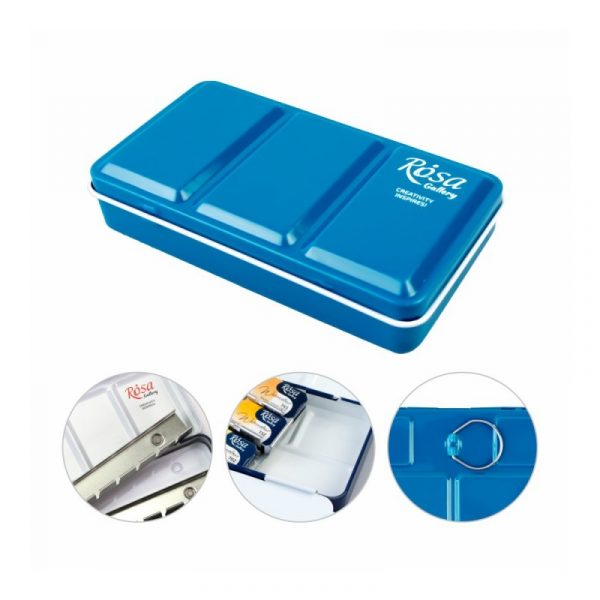 Caja vacía paleta para acuarela Rosa, color verde turquesa