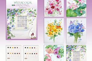 Láminas de flores para colorear en acuarela