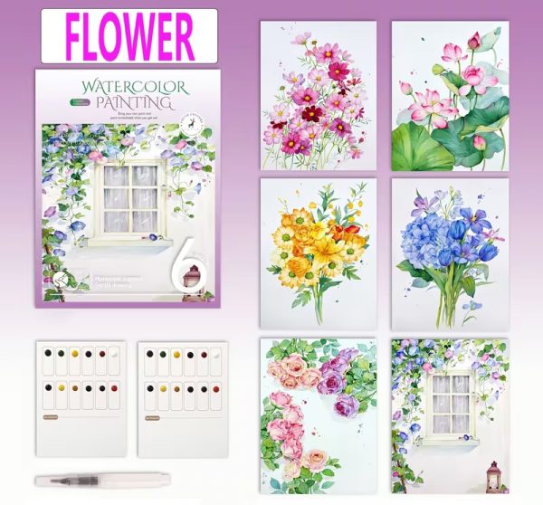 Láminas de flores para colorear en acuarela