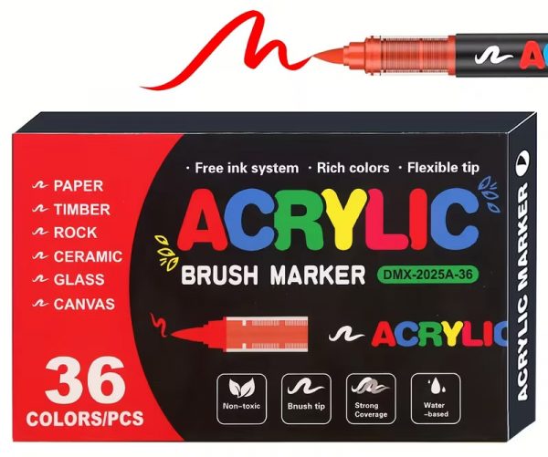 Rotuladores acrílicos en cajas de 12, 24 y 36 colores, marca Acrylic