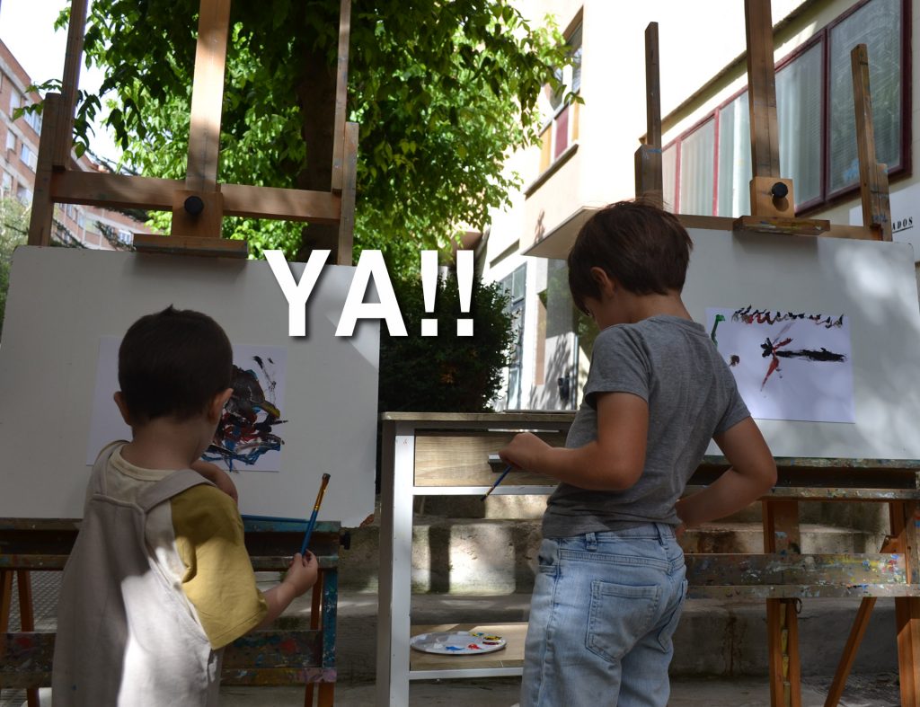 Los niños empiezan a pintar. Concurso de pintura infantil de las fiestas de San Juan 2026